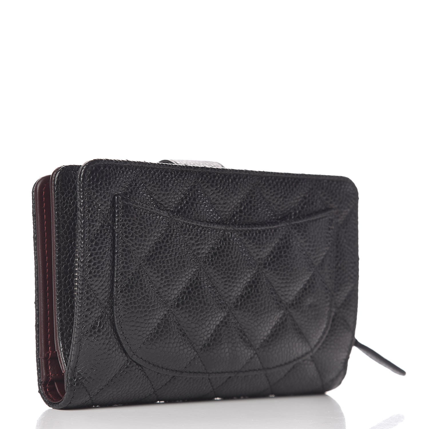 Chanel Caviar Quilted Zipped Pocket Wallet Black 3 of 10