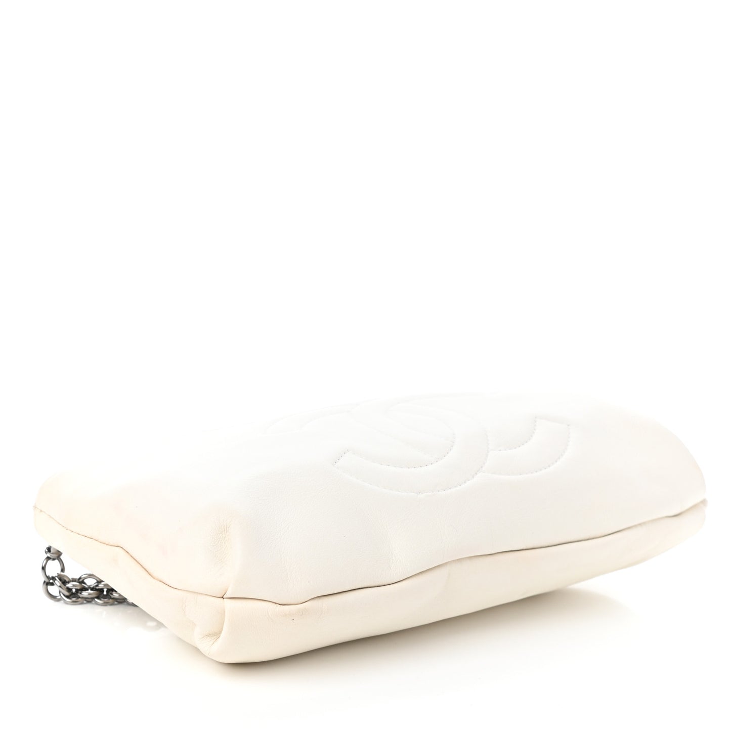 Lambskin Soft and Chain Pochette White