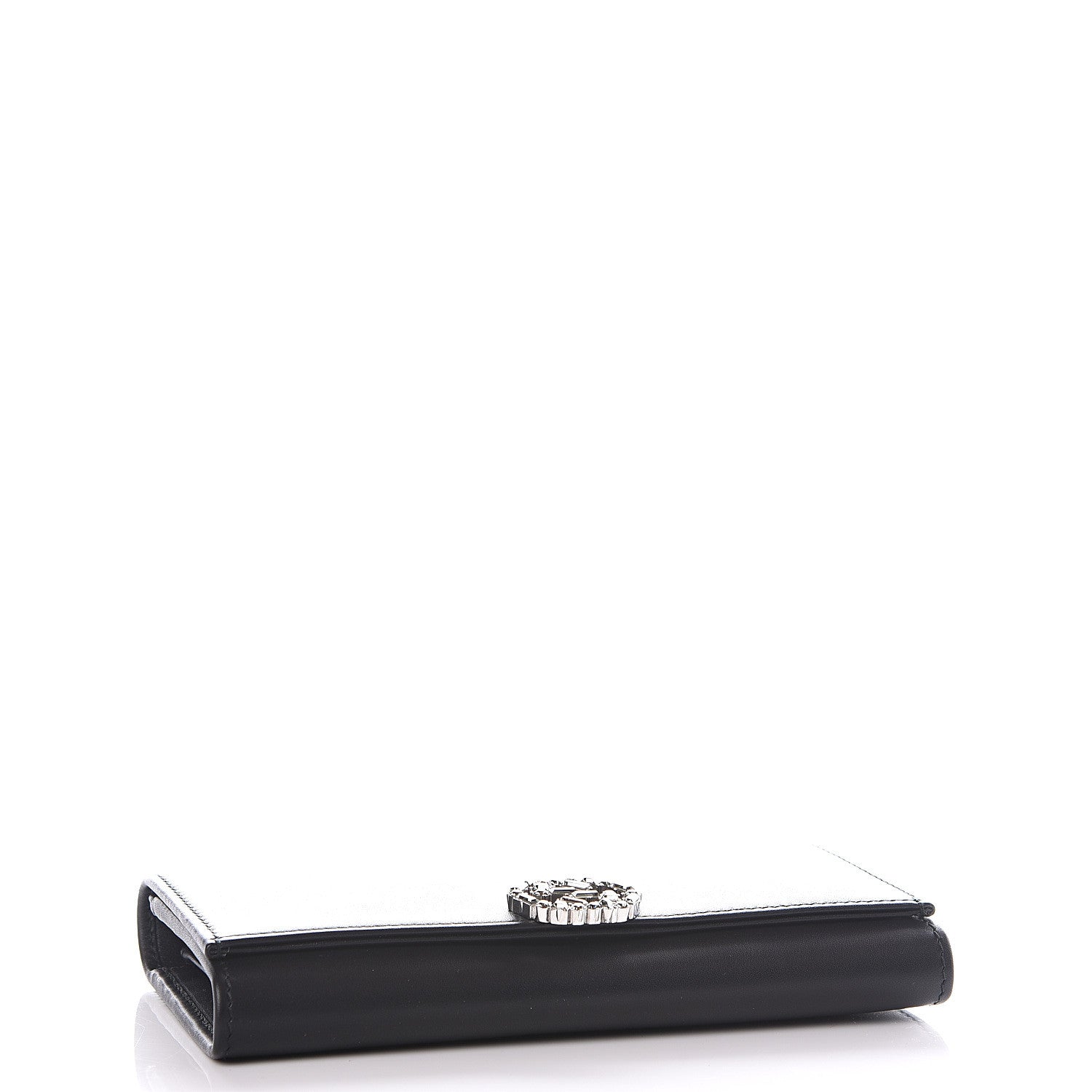 Gucci Calfskin Swarovski Crystal GG Sparkling Flap Wallet Black 3 of 11