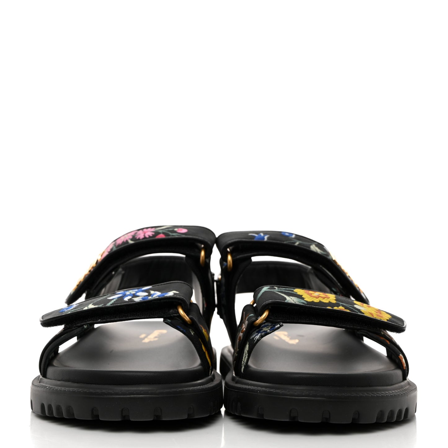 Technical Fabric Petites Fleurs Print Dioract Sandals 40 Black Multicolor