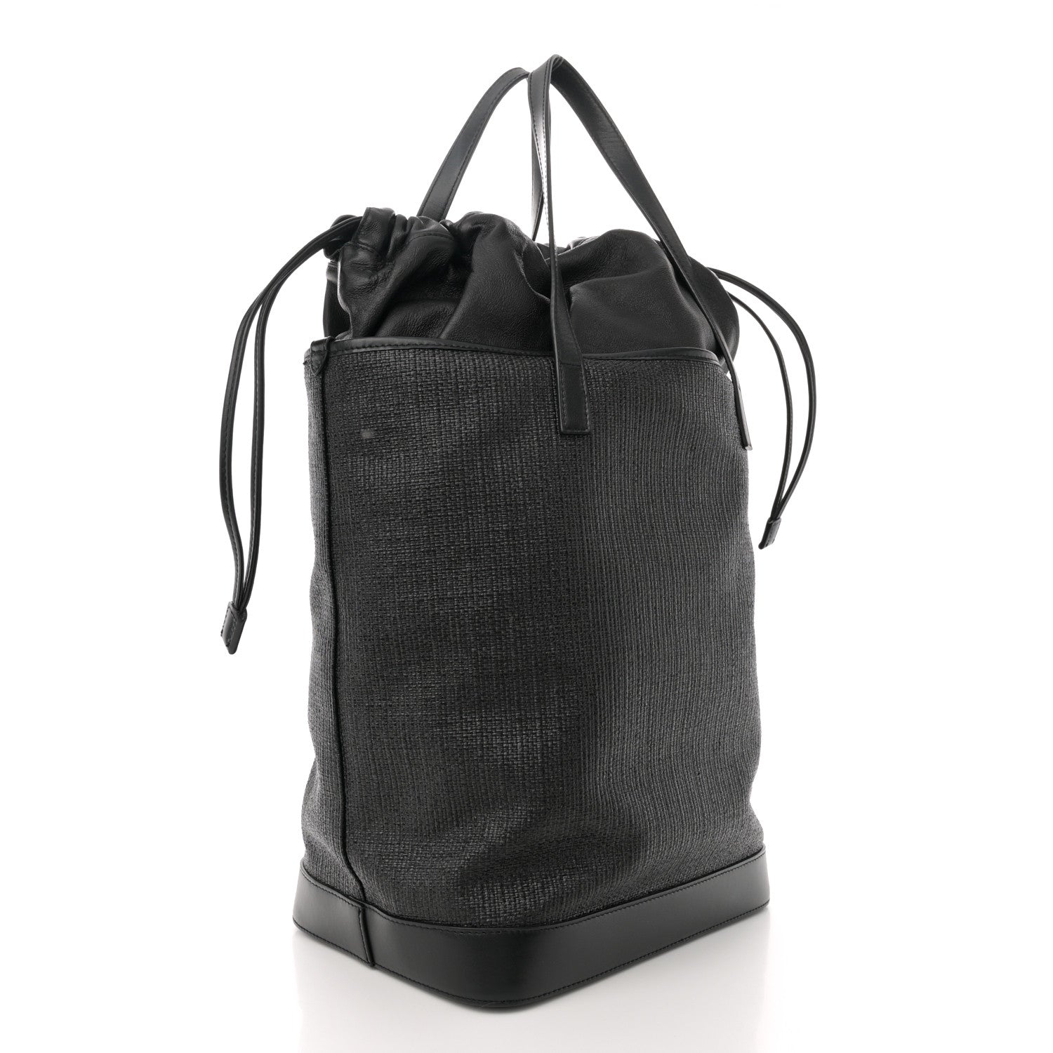 Saint Laurent Linen Canvas Teddy Shopping Bag Black 4 of 11