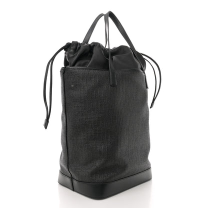 Saint Laurent Linen Canvas Teddy Shopping Bag Black 4 of 11