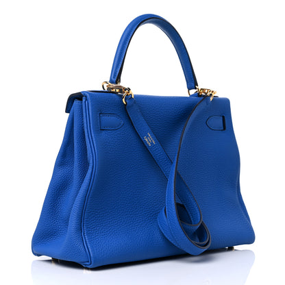 Hermes Togo Kelly Retourne 28 Bleu Zellige 3 of 11