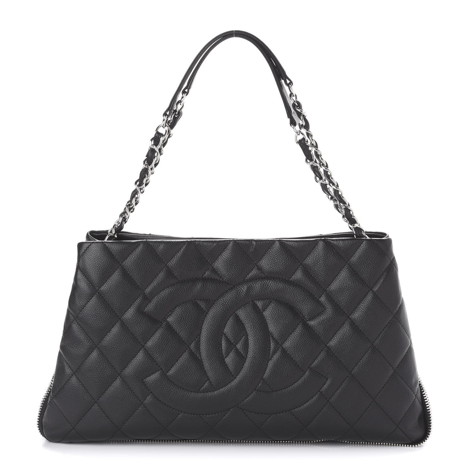 Chanel Caviar Quilted Expandable Zip Shoulder Bag Black 1 of 10