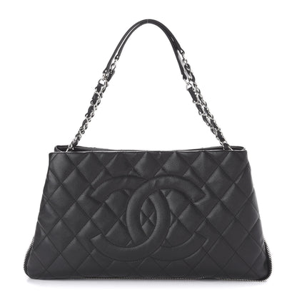 Chanel Caviar Quilted Expandable Zip Shoulder Bag Black 1 of 10