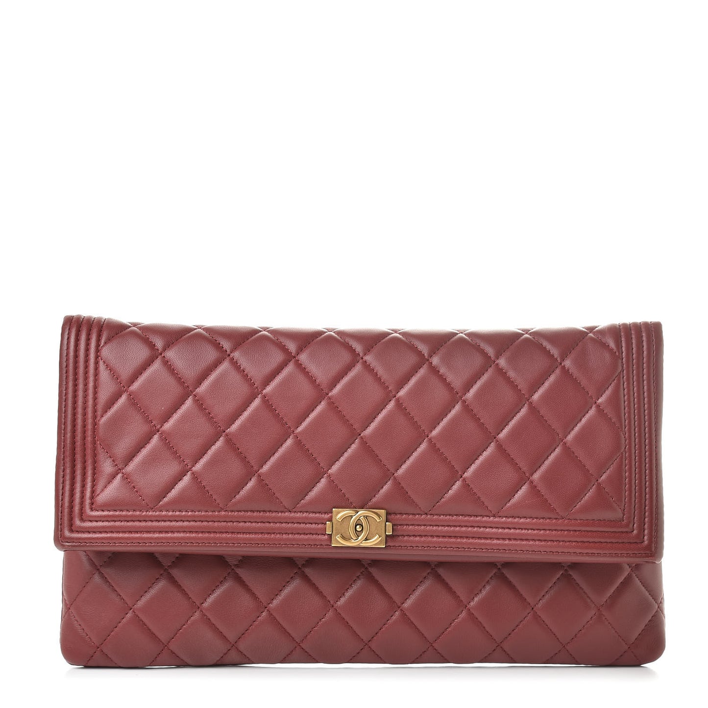 Lambskin Quilted Beauty CC Boy Clutch Red