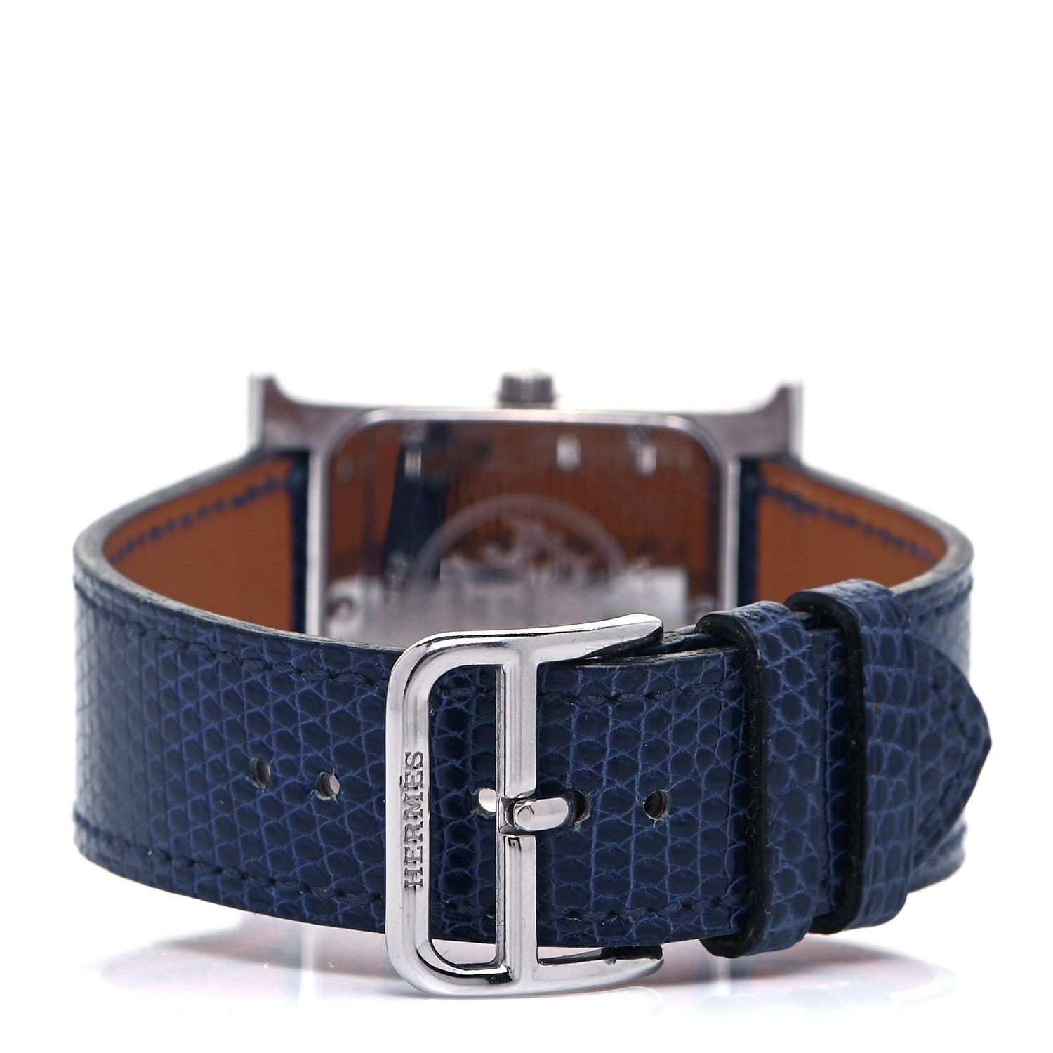 Hermes Stainless Steel Lizard 26mm Heure H Hour Quartz Watch Mykonos 3 of 7