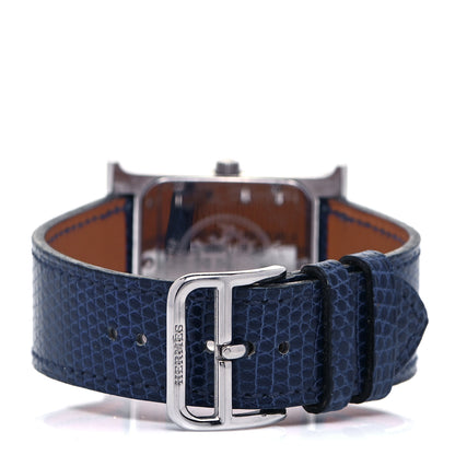 Hermes Stainless Steel Lizard 26mm Heure H Hour Quartz Watch Mykonos 3 of 7