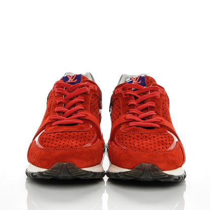 Louis Vuitton Nubuck Calfskin Perforated Run Away Sneakers 39 Rouge 2 of 7