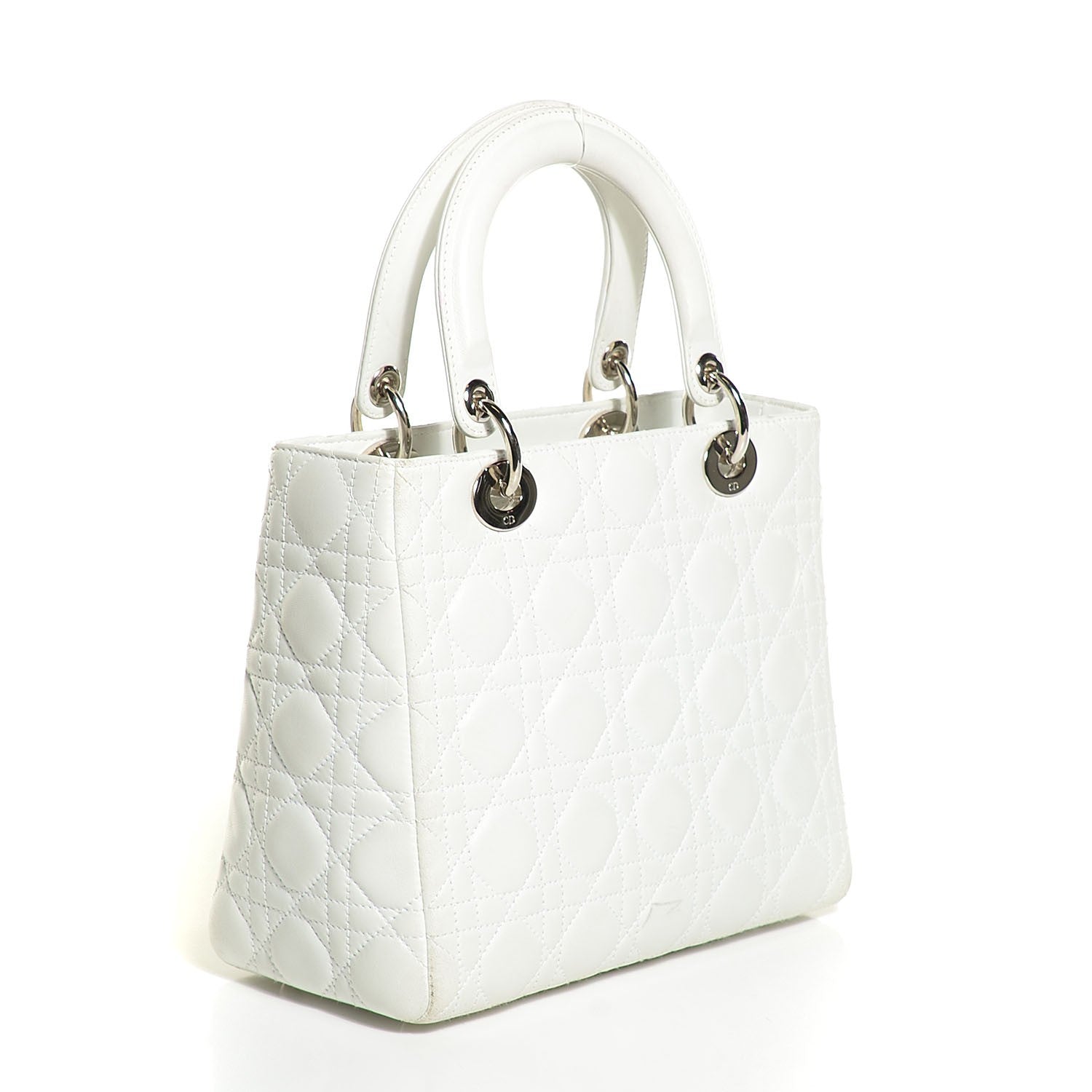 Christian Dior Lambskin Cannage Medium Lady Dior White 3 of 7