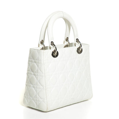Christian Dior Lambskin Cannage Medium Lady Dior White 3 of 7