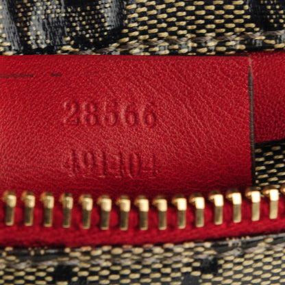Gucci Crystal Monogram Web Double Pocket Belt Bag Navy Red 6 of 6
