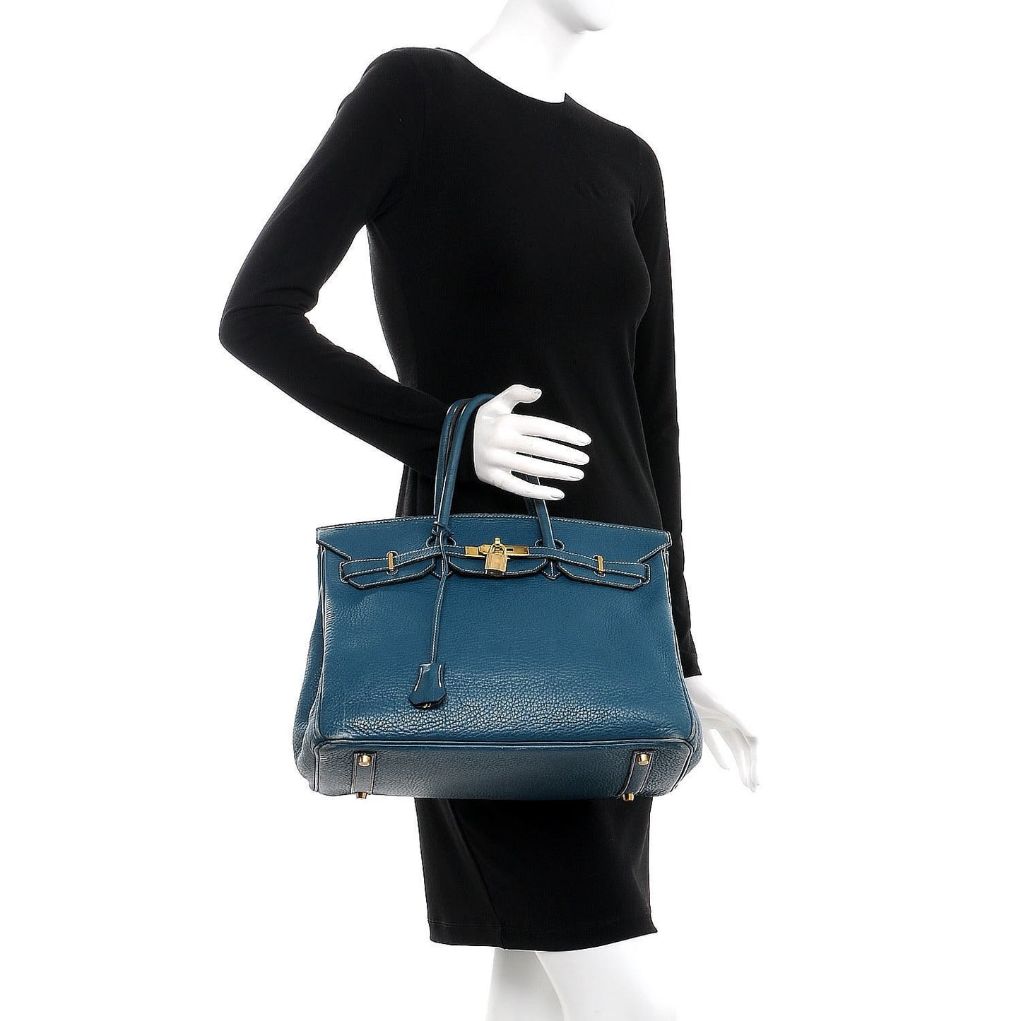 Taurillon Clemence Birkin 35 Bleu Thalassa