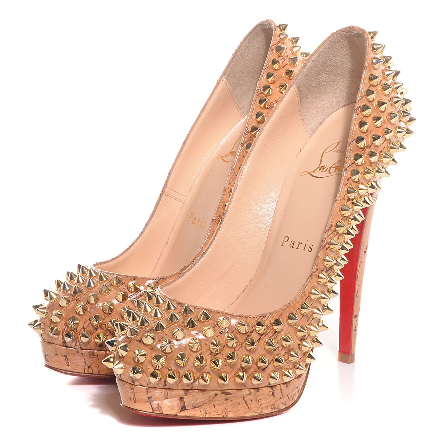 Cork Alti Spikes 160 Pumps 35 Natural Gold