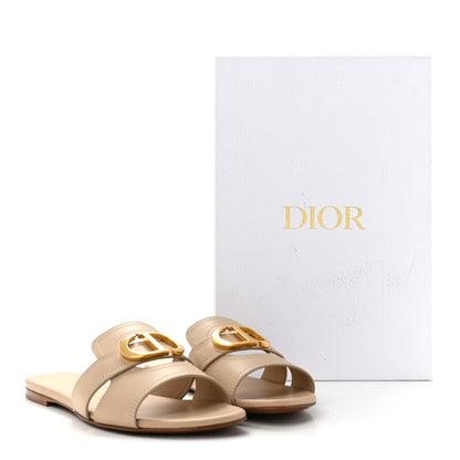 Christian Dior Calfskin 30 Montaigne Flat Slide Sandals 37 Desert 10 of 10