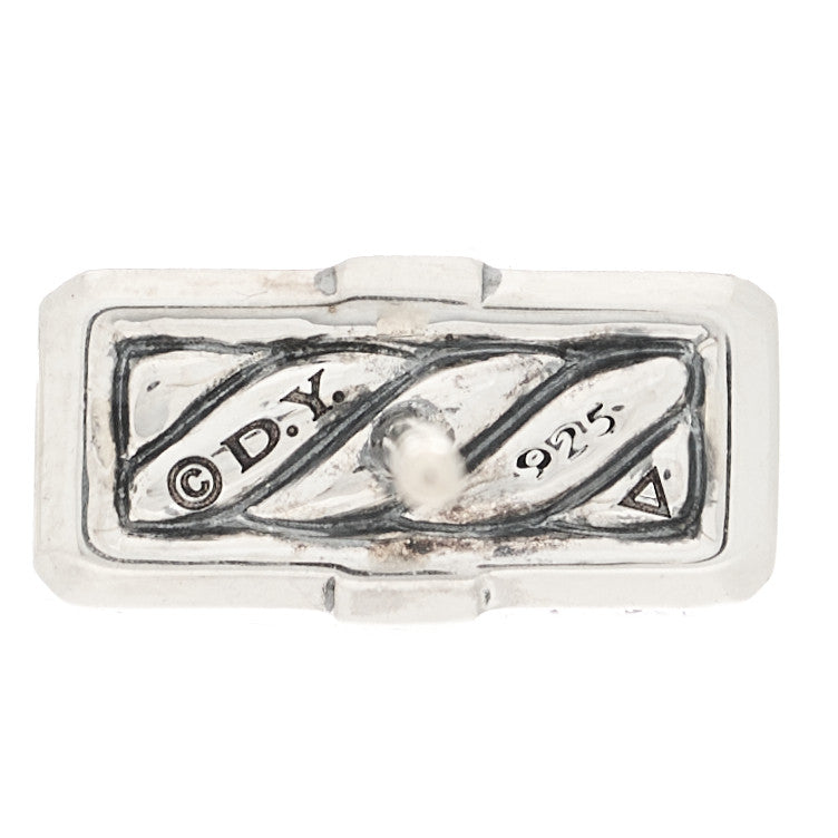 Sterling Silver Diamond Lexington Barrel Earrings