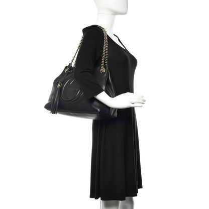 Gucci Pebbled Calfskin Medium Soho Chain Shoulder Bag Black 2 of 10