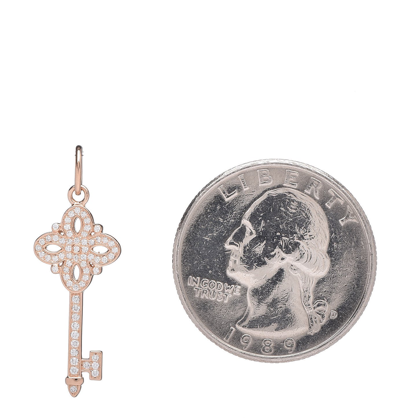 18K Rose Gold Diamond Mini Victoria Key Pendant