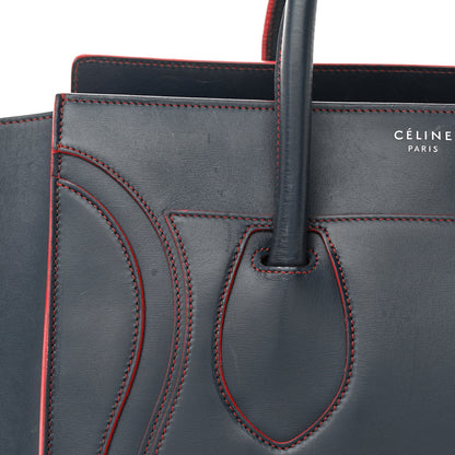 Celine Satin Debossed Calfskin Mini Luggage Navy Blue 16 of 21