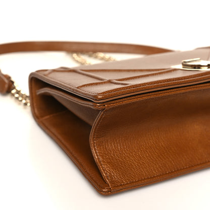 Christian Dior Grained Calfskin Medium Diorama Flap Bag Brown 9 of 10