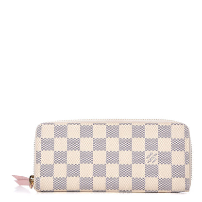 Louis Vuitton Damier Azur Clemence Wallet Rose Ballerine 1 of 7