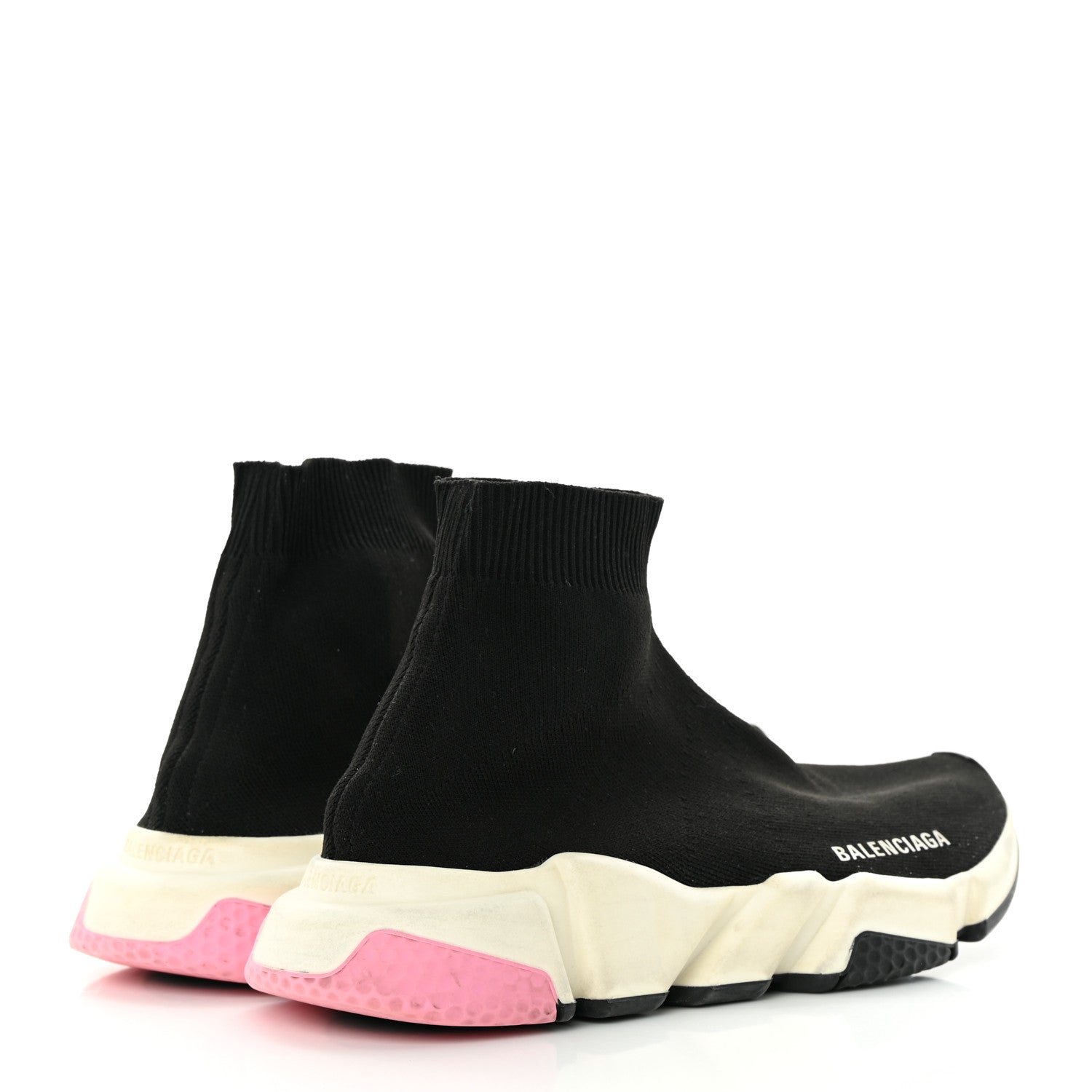 Balenciaga Neoprene Knit Multicolor Sole Womens Speed Sneakers 39 Black Pink 4 of 9