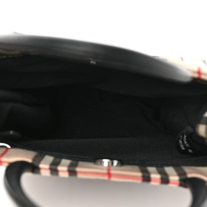 Burberry Canvas Check Small Tote Black 4 of 8