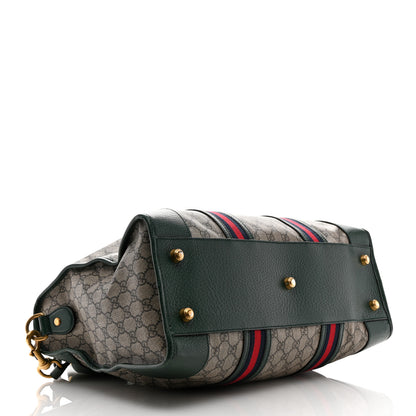 Gucci Soft GG Supreme Monogram Neo VintageWeb Skull Medium Duffle Bag Beige New Acero Green 3 of 13