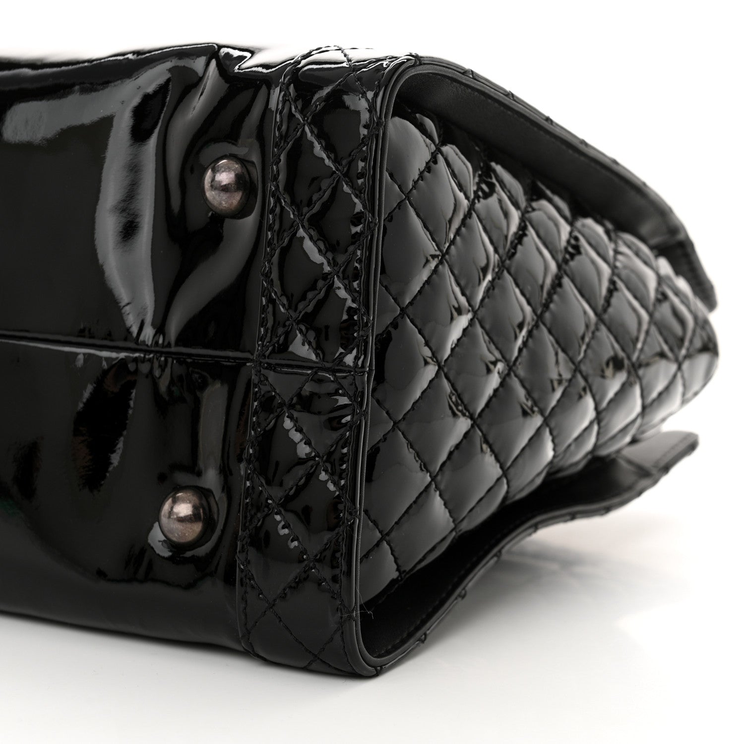 Chanel Patent Quilted Reverso Boy Tote Black 10 of 10