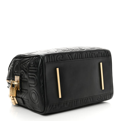 Louis Vuitton Calfskin Embossed Mini Cube Speedy Black 4 of 10