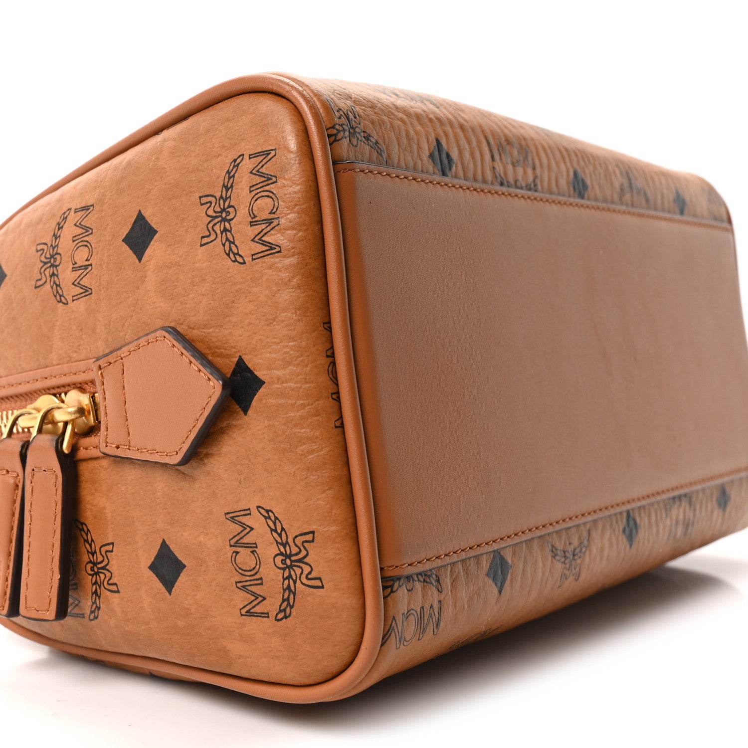 MCM Visetos Small Ella Boston Bag Cognac 8 of 9