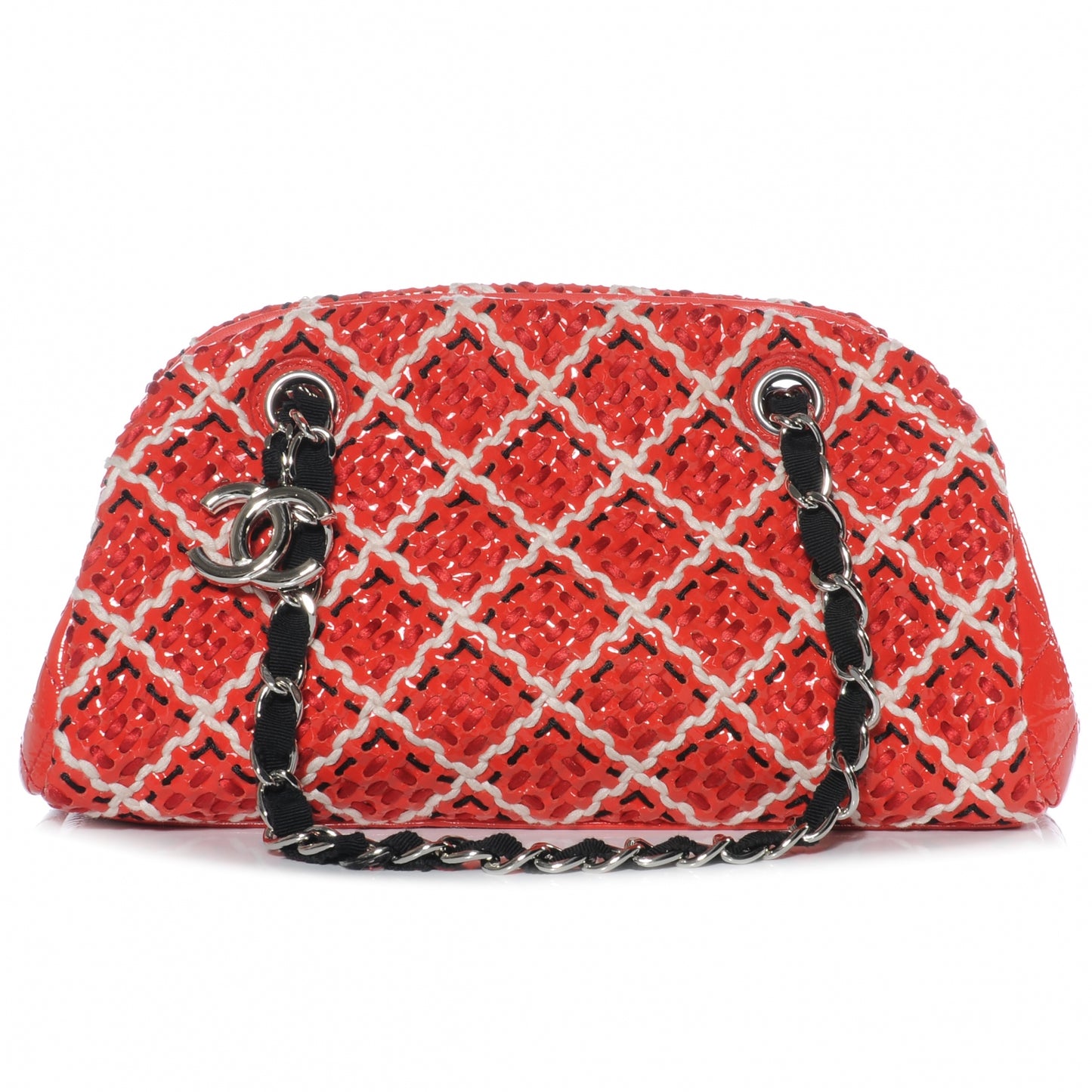 Patent Hand Embroidered Small Just Mademoiselle Red
