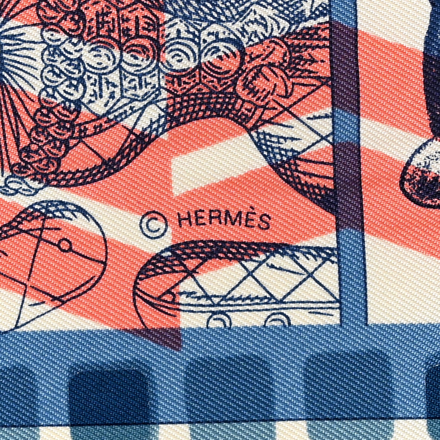 Hermes Silk Liste Vernie Au Bloc Twilly 90 Bleu Rose Vert 4 of 6