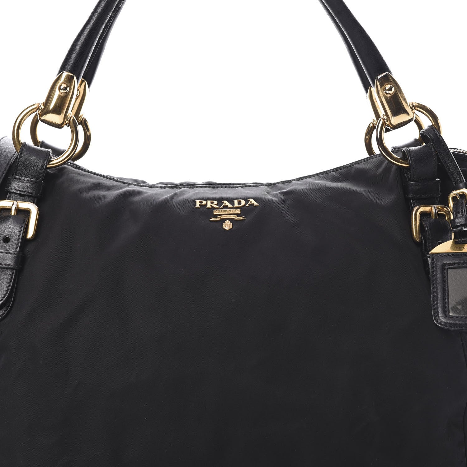 Prada Tessuto Nylon Soft Calf Tote Black 9 of 16