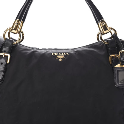 Prada Tessuto Nylon Soft Calf Tote Black 9 of 16