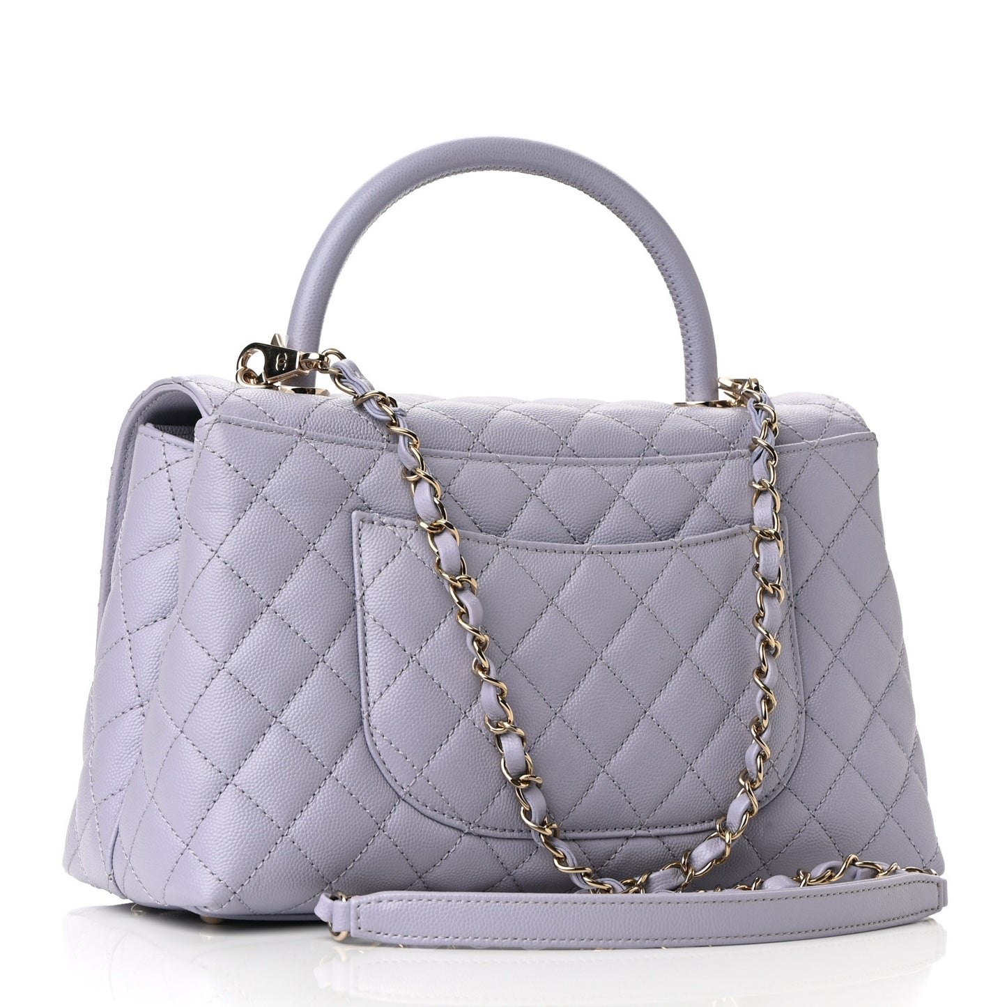 Caviar Quilted Small Coco Handle Flap Light Purple