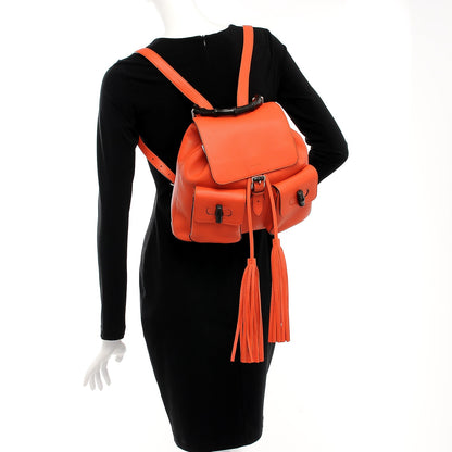 Gucci Cellarius Calfskin Medium Bamboo Backpack New Dark Orange 2 of 7