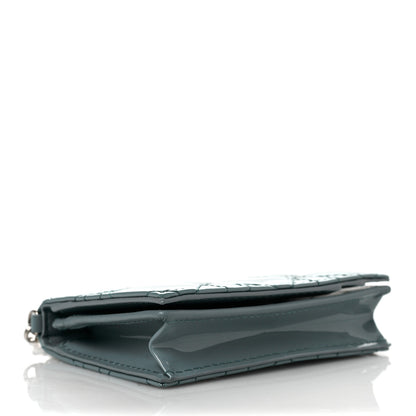 Christian Dior Patent Cannage Small Lady Dior Flap Card Holder Gray Stone 4 of 6