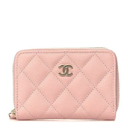 Chanel Caviar Quilted Zip Coin Purse Light Pink 1 of 8