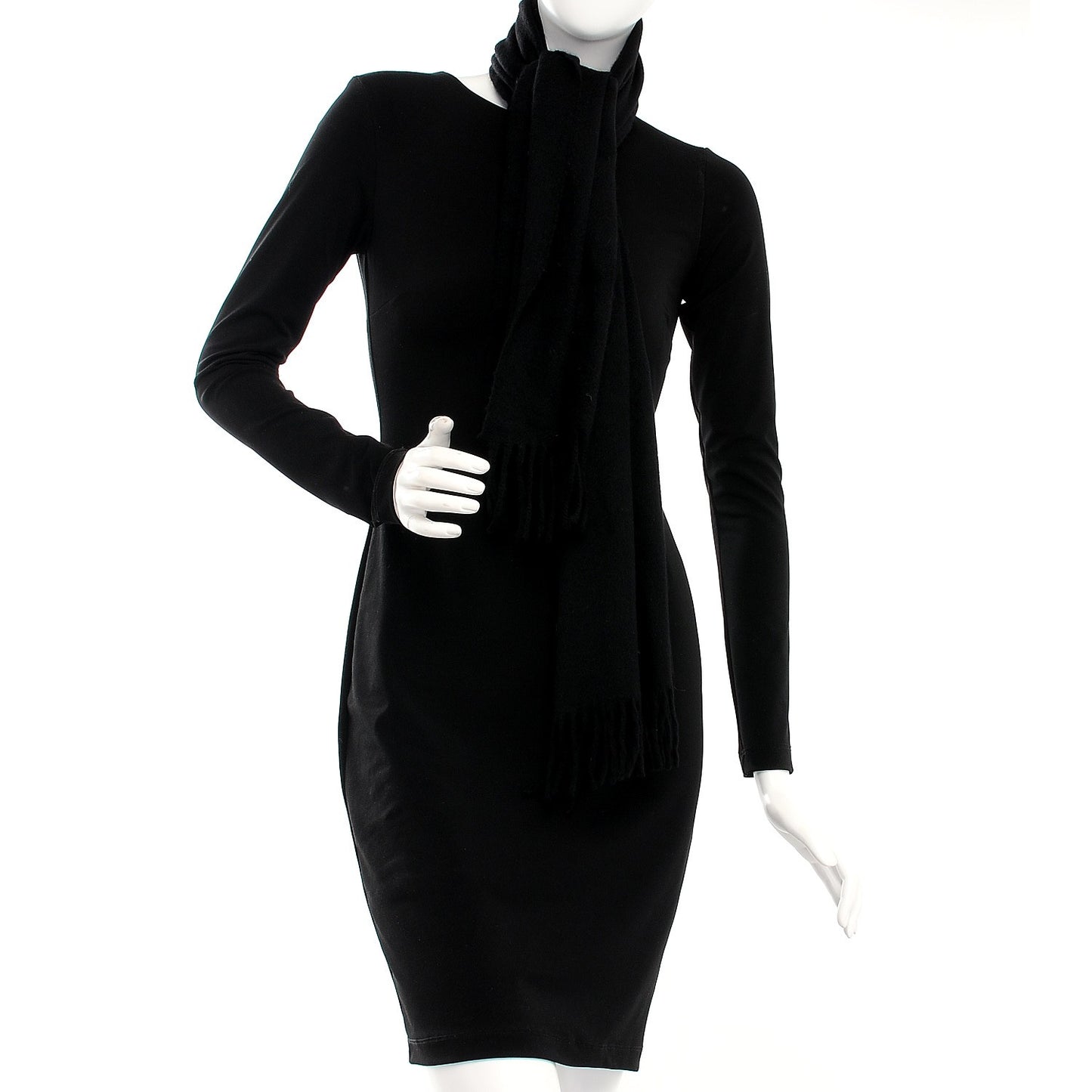 Cashmere Fringe Scarf Black