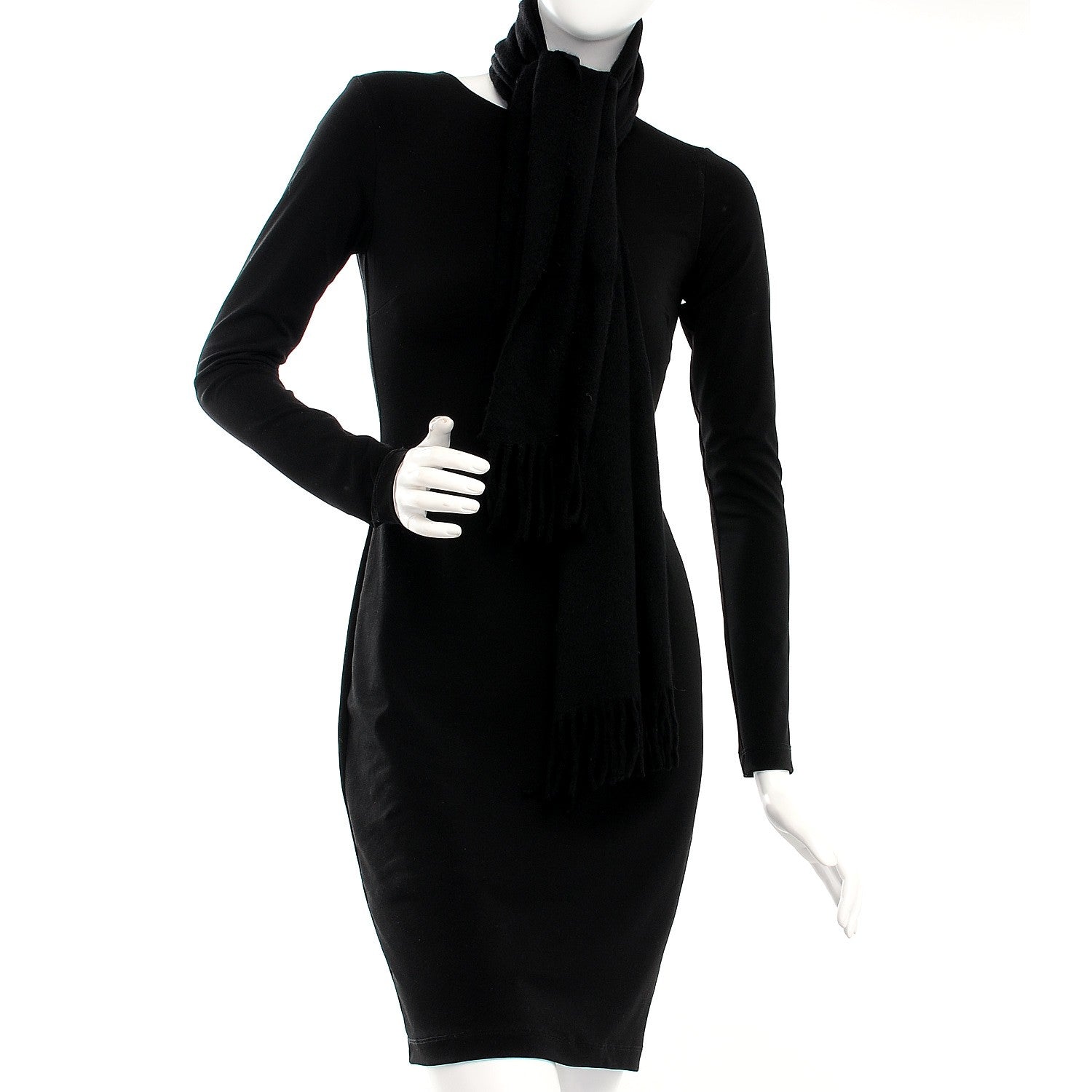 Hermes Cashmere Fringe Scarf Black 2 of 4