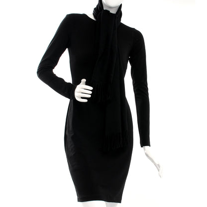 Hermes Cashmere Fringe Scarf Black 2 of 4
