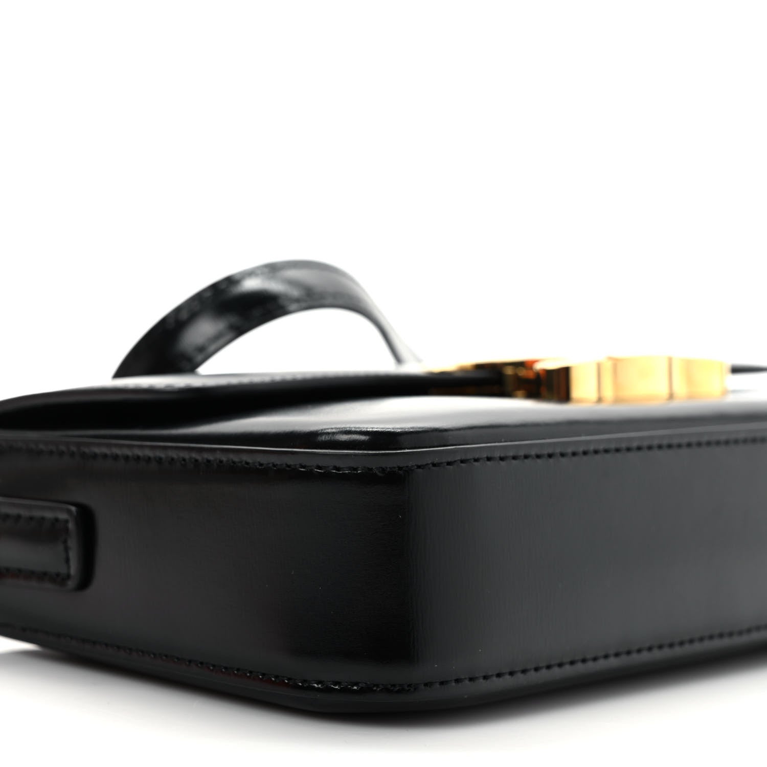 Celine Shiny Calfskin Triomphe Shoulder Bag Black 8 of 9