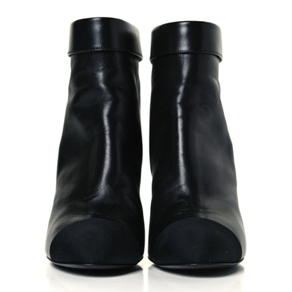 Chanel Lambskin Grosgrain Triangle & Collar 90 Ankle Boots 40 Black 2 of 10