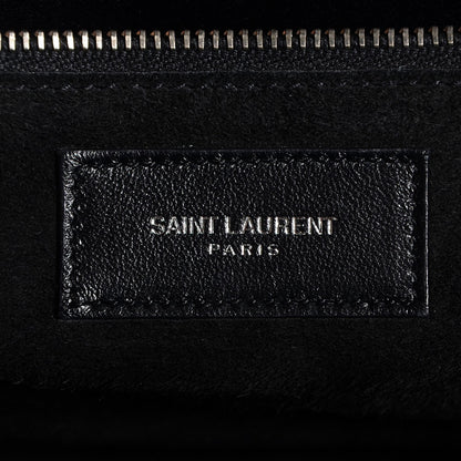 Saint Laurent Calfskin Crocodile Embossed Small Sac de Jour Bag Black 6 of 7