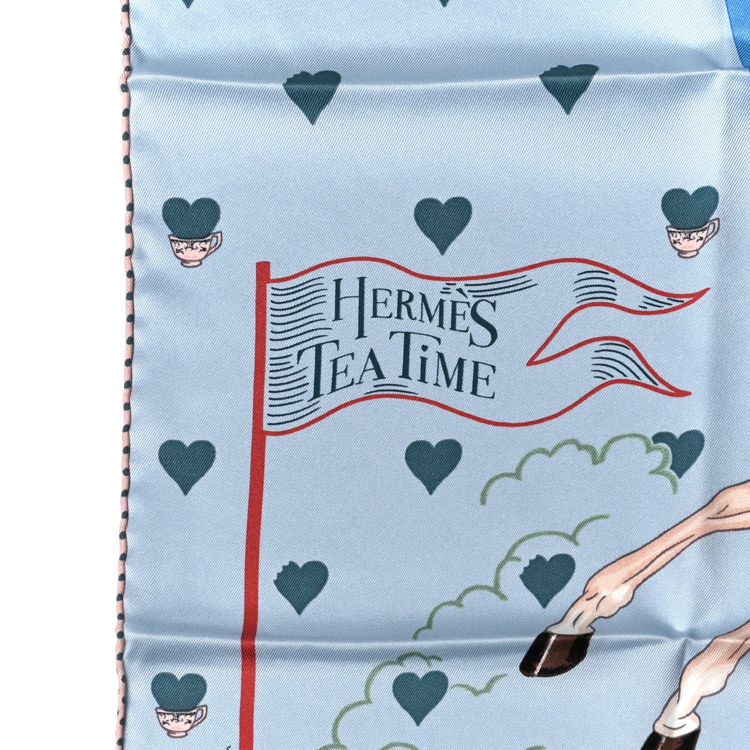 Hermes Silk Tea Time Scarf 70 Bleu Ciel Bleu Azur 2 of 6