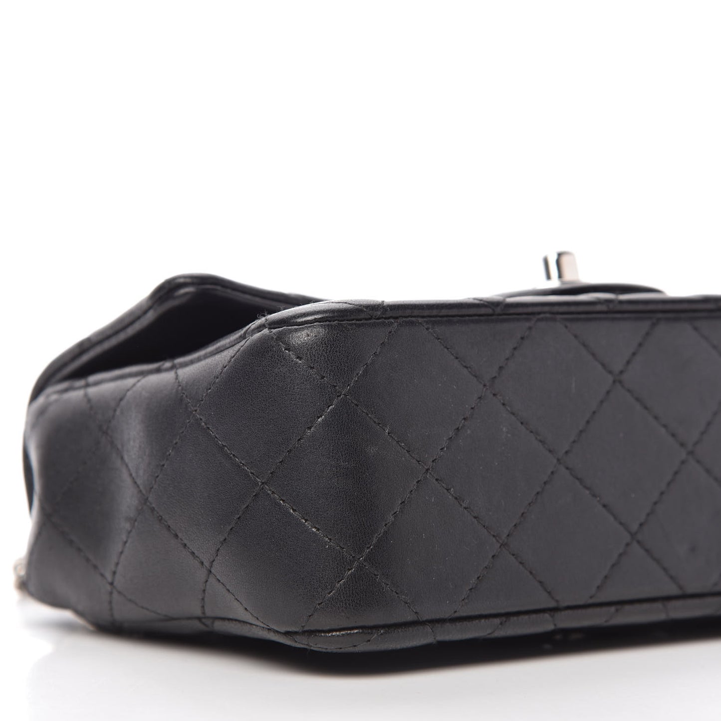 Lambskin Quilted Mini Rectangular Flap Black