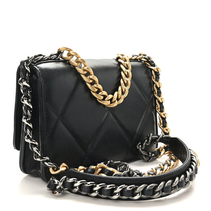 Chanel Lambskin Quilted Chanel 19 Wallet On Chain WOC Black 3 of 10