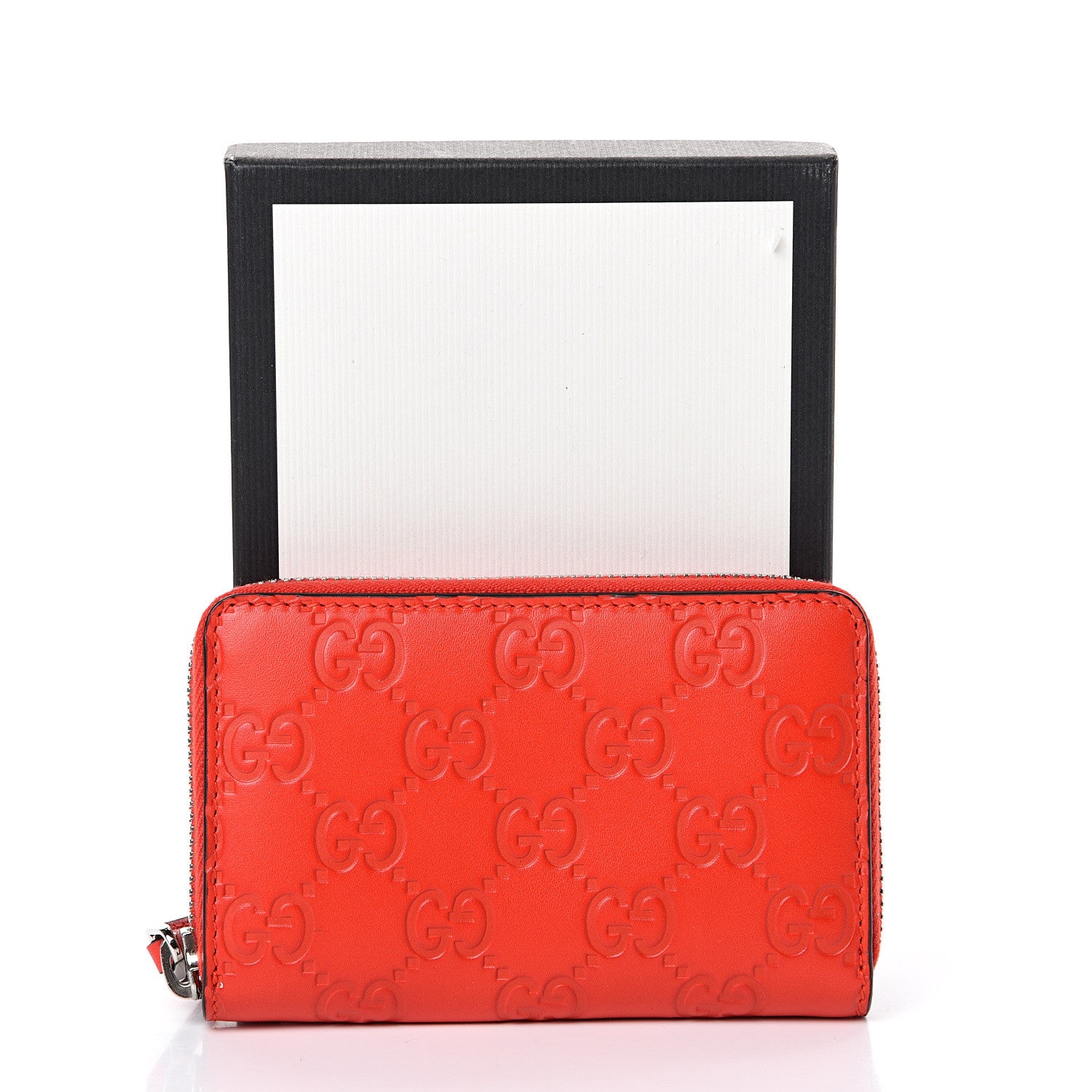 Gucci Guccissima Zip Around Card Case Sun Orange 7 of 7