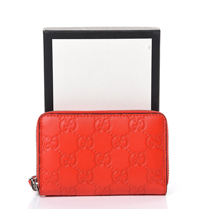 Gucci Guccissima Zip Around Card Case Sun Orange 7 of 7